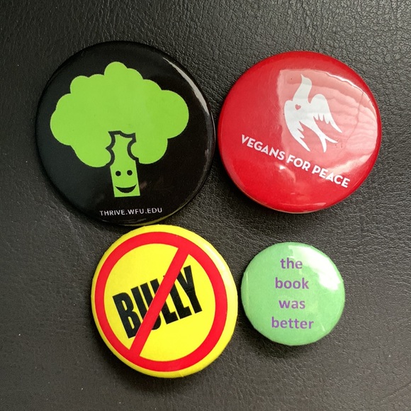 Random Mix Enamel Pinbacks and Buttons - Picture 3 of 3